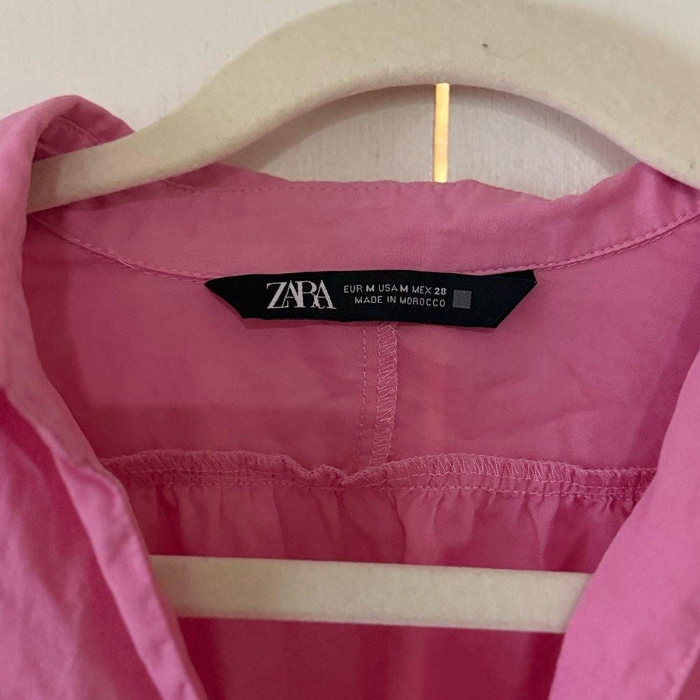 Zara Vibrant Pink Mini Dress 💖 Size M 100% cotton - Picture 6 of 7